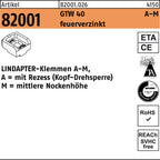 LINDAPTER-Klemmen A-M, A = mit Rezess (Kopf-Drehsperre) M = mittlere Nockenhöhe / 10mm / feuerverzinkt