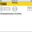 F. REYHER Flachkopfschraube ISO 1580 Schlitz M3x4 Messing 200 Stück