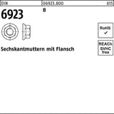 Sechskantmutter DIN 6923 M4 mit Flansch, verzinkt, 1000 Stück von F. REYHER