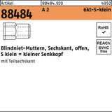Sechskantblindnietmutter R 88484 SEKO M4 Stahl galvanisch verzinkt 500 Stück von F. REYHER