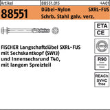 FISCHER Langschaftdübel SXRL-FUS 10x80 mit Sechskantkopf und Innensechsrund