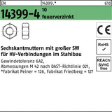 PEINER Sechskantmutter EN 14399-4 M12 10 – HV-Verbindungen im Stahlbau