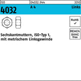 BUFAB Sechskantmutter ISO 4032 Links M4 6 Automatenstahl 100 Stück