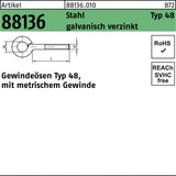REYHER Gewindeöse R 88136 Typ 48 M3x10 D5 Stahl verzinkt