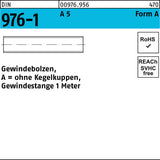 F. REYHER Gewindebolzen DIN 976 Form A AM 12x2000 mm 8.8 feuerverzinkt – 1 Stück