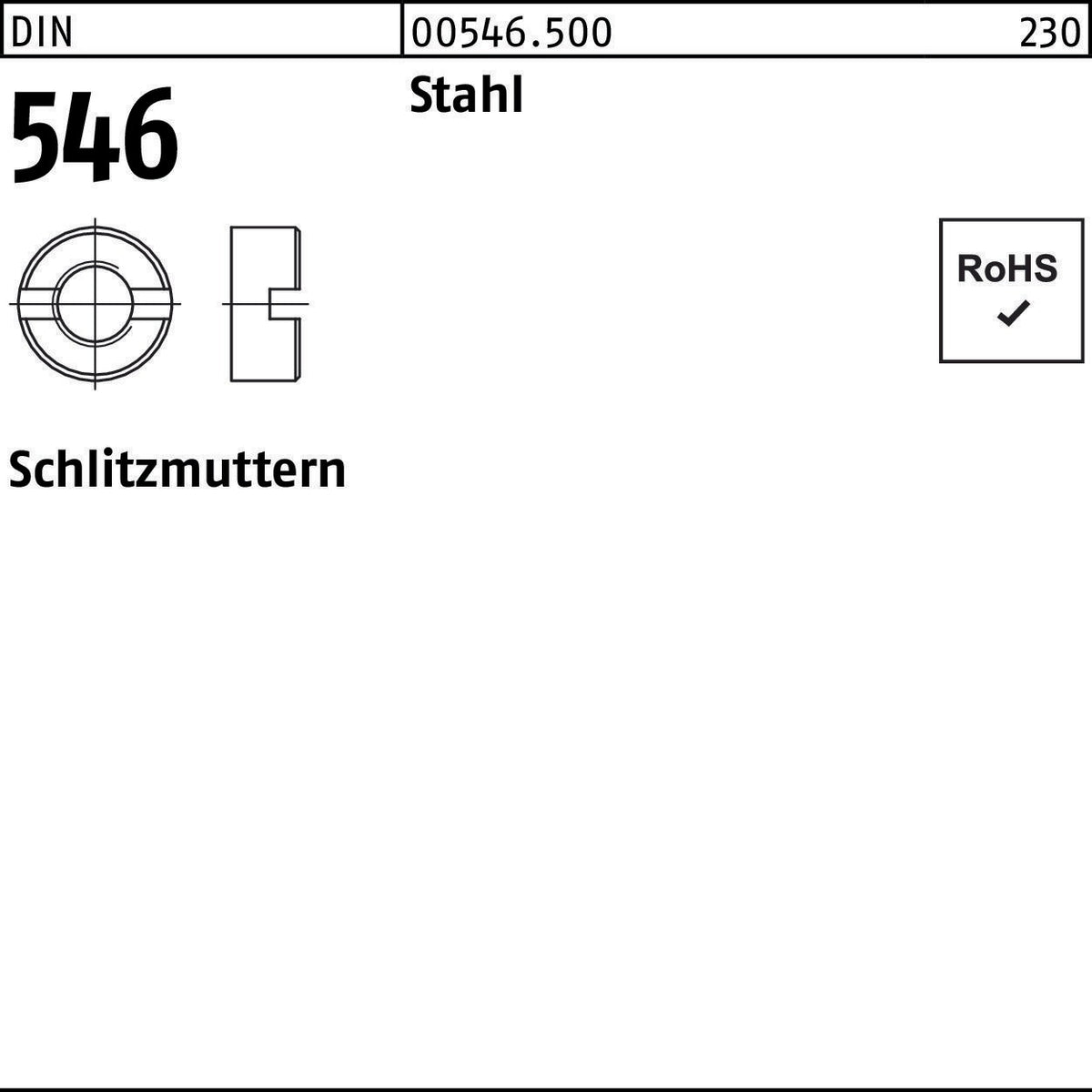 Schlitzmutter DIN 546 M3 Stahl von F. REYHER – 1000 Stück