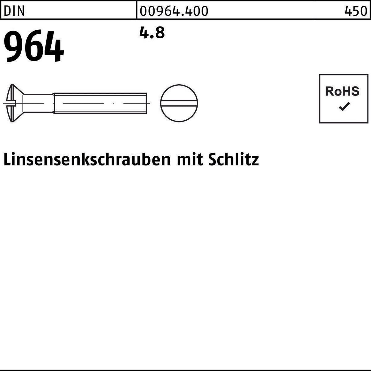 F. REYHER Linsensenkschraube DIN 964 Schlitz M2,5x6 mm 4.8 – 2000 Stück