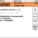 HELLERMANNTYTON Kabelbinder R 82505 innenverzahnt 2,5x100 mm PA 6.6 HS natur 100 Stück