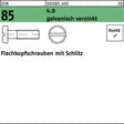 Flachkopfschraube DIN 85 M3x4 verzinkt, Schlitz, 2000 Stück von F. REYHER
