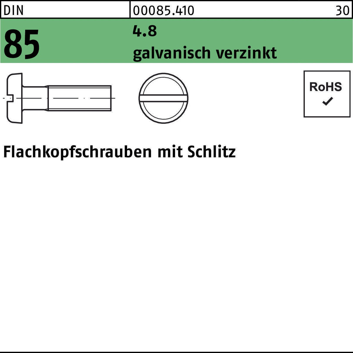 F. REYHER Flachkopfschraube DIN 85 M3x4 mm verzinkt