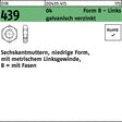 Sechskantmutter DIN 439 Form B Links M6 – 100 Stück, verzinkt, von F. REYHER