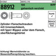 REYHER Zylinderflanschschraube R 88912 Sperr-Ripp Innen-6kt M6x10 100 galv. verz. 500 Stk.