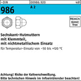 F. REYHER Sechskanthutmutter DIN 986 mit Klemmteil M4, galvanisch verzinkt