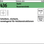 11 mm / feuerverzinkt / Scheiben, vierkant, vorwiegend für Holzkonstruktionen