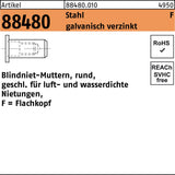 FLAKO Blindnietmutter R 88480 Stahl verzinkt M5