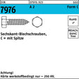 F. REYHER Sechskant-Blechschrauben DIN 7976 A2 3,9x22 mm