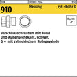 F. REYHER Verschlussschraube DIN 910 Messing G 3/8 A mit Bund und Außensechskant