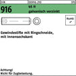 F. REYHER Gewindestifte DIN 916 mit Ringschneide M8x6 mm, 45 H, galvanisch verzinkt