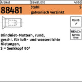 Blindnietmutter R 88481 SEKO M4 Stahl verzinkt 500 Stück
