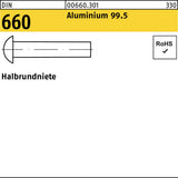 Halbrundniete DIN 660 2x4 mm Stahl 1000 Stück von F. REYHER