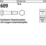 F. REYHER Sechskantpassschraube DIN 609 M8x25 10.9 mit langem Gewindezapfen
