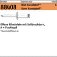 FLAKO Blindniete R 88408 4x8 mm Kunststoff Flachkopf 500 Stück