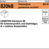 LINDAPTER Klemme R 82048 GTW 40 BR 12/4,0 Temperguss galvanisch verzinkt