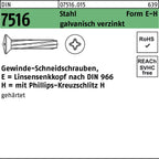6 mm / Gewinde-Schneidschrauben, E = Linsensenkkopf nach DIN 966 H = mit Phillips-Kreuzschlitz H / 3 mm