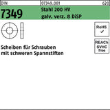 F. REYHER DIN 7349 Scheiben 19x44x8 mm Stahl 100 HV