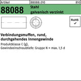 REYHER Verbindungsmuffe R 88088 M6x20x10 Stahl verzinkt