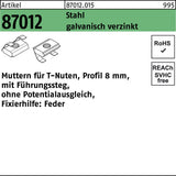 F. REYHER T-Nutenmutter R 87012 ohne Führungssteg 8 mm M6 Stahl galvanisch verzinkt 100 Stück