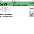 Feuerwehrkarabinerhaken DIN 5299 Form C birnenförmig 40x4 mm Stahl verzinkt 100 Stück