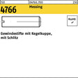 F. REYHER Gewindestift ISO 4766 Kegelkuppe/Schlitz M3x3 Messing 100 Stück