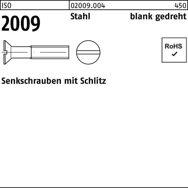 F. REYHER Senkschraube ISO 2009 Schlitz M1,4 x 3 mm Stahl blank gedreht