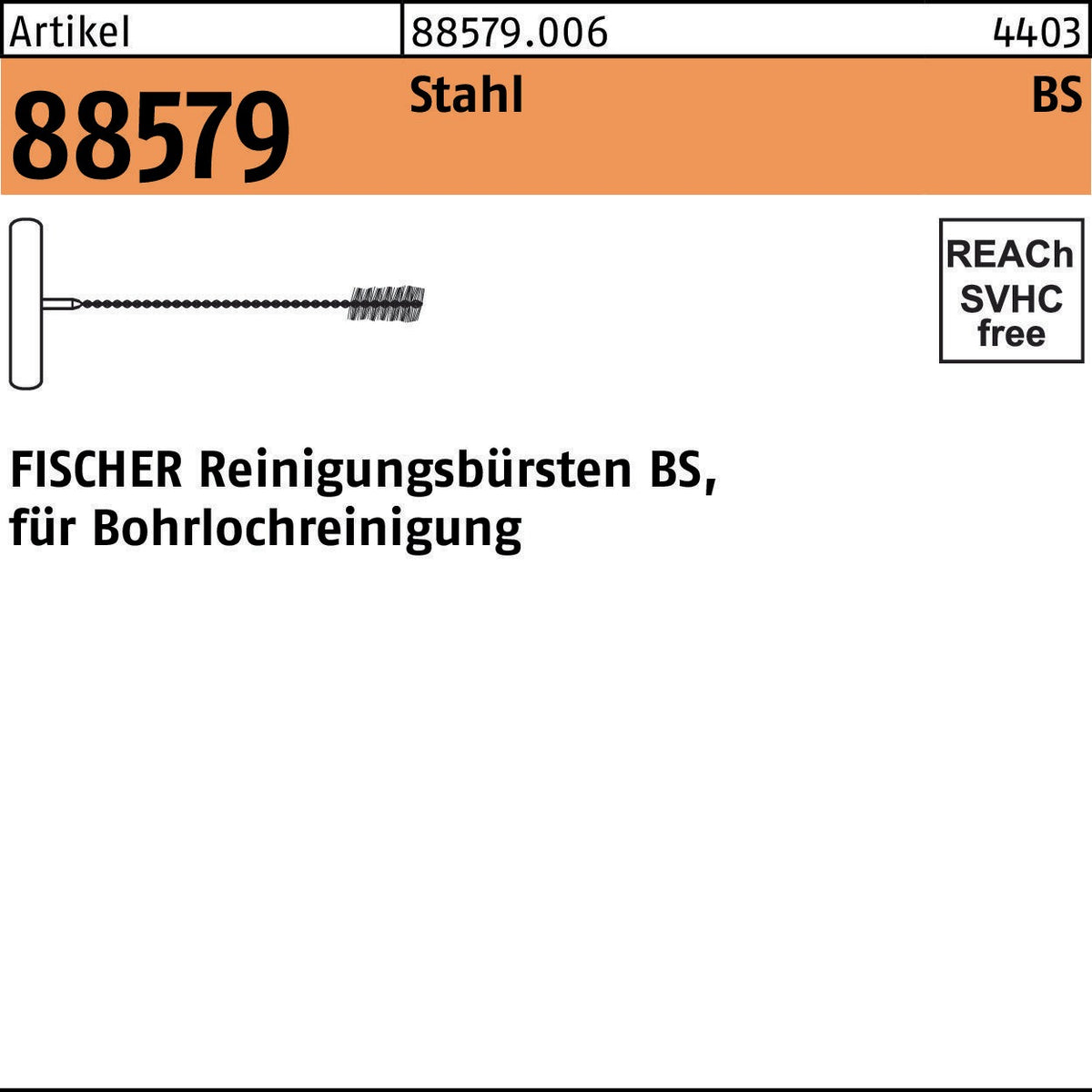 FISCHER Reinigungsbürste R 88579 FHB-BS 10 Stahl für Bohrlochreinigung