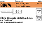 3,2 mm / 8 mm / Niet Stahl, verzinkt/Dorn Stahl, verzinkt