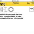 F. REYHER Verschlussschraube DIN 910 mit Bund, Außensechskant M10x1 Messing