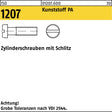 F. REYHER Zylinderschraube ISO 1207 Schlitz M2,5x6 aus Polyamid