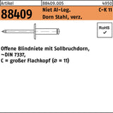 F. REYHER Blindniete R 88409 3,2x6 mm Aluminium/Stahl verzinkt