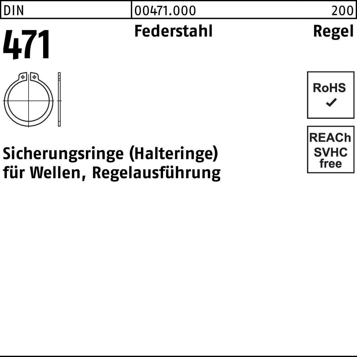 Sicherungsring DIN 471 190x4 mm Federstahl Regelausführung von F. REYHER