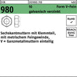 F. REYHER Sechskantmuttern DIN 980 mit Klemmteil M8x1, 100 Stück, galvanisch verzinkt