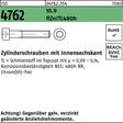 F. REYHER Zylinderschraube ISO 4762 Innensechskant M6x35 10.9 flZn/TL 480h – 200 Stück
