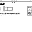 Vierkantschraube DIN 478 mit Bund M8x30 10.9 von F. REYHER – 50 Stück