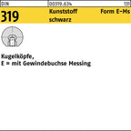 Kugelköpfe, E = mit Gewindebuchse Messing / 16mm / Form E-Ms