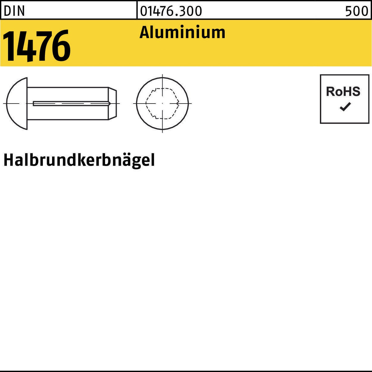 F. REYHER Halbrundkerbnagel DIN 1476 1,4 x 4 mm Aluminium