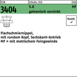 F. REYHER Flachschmiernippel DIN 3404 mit rundem Kopf und Sechskant M6x1 SW 11