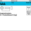 F. REYHER Augenschraube DIN 444 Form B M16 x 70 mm A4 Edelstahl