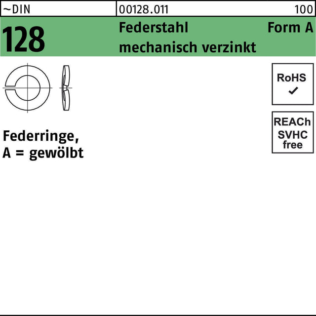 Federring DIN 128 A 2,5 mm von REYHER – Federstahl, mechanisch verzinkt