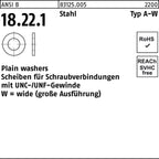 Plain washers Scheiben für Schraubverbindungen mit UNC-/UNF-Gewinde W = wide (große Ausführung) / Schraubverbindungen mit UNC-/UNF-Gewinde W = wide (große Ausführung) / 1/4Zoll