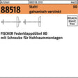 FISCHER Federklappdübel KD 3x95 mit Schraube, Stahl galvanisch verzinkt